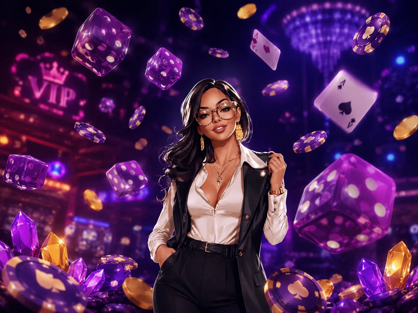 Neon casino game night